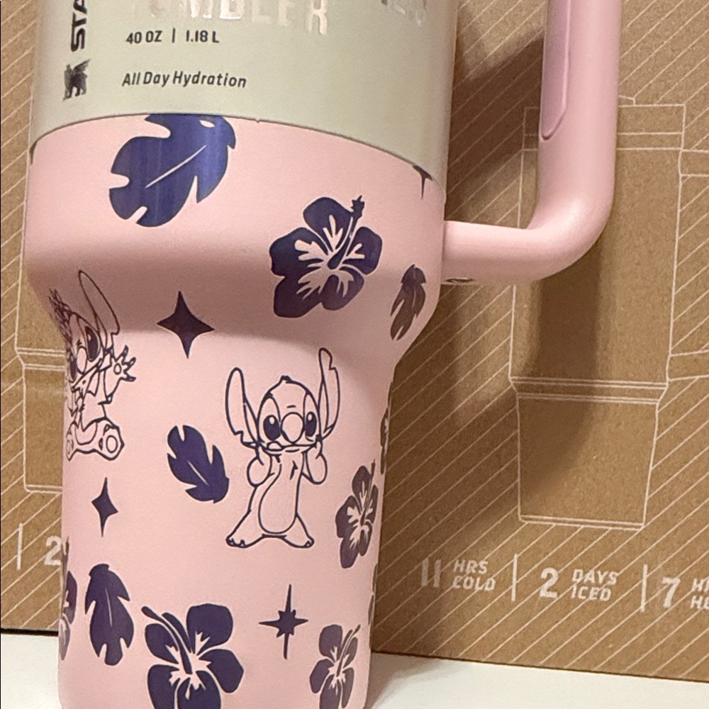 Stanley Pink - Stitch theme- engraved 40oz Tumbler - Picture 6 of 6